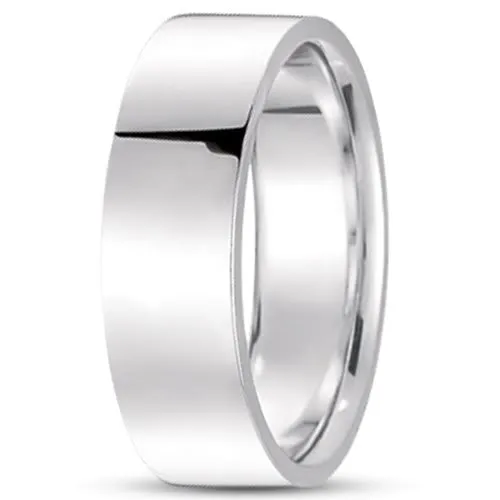 14K Gold Mens Flat Wedding Band (7mm)