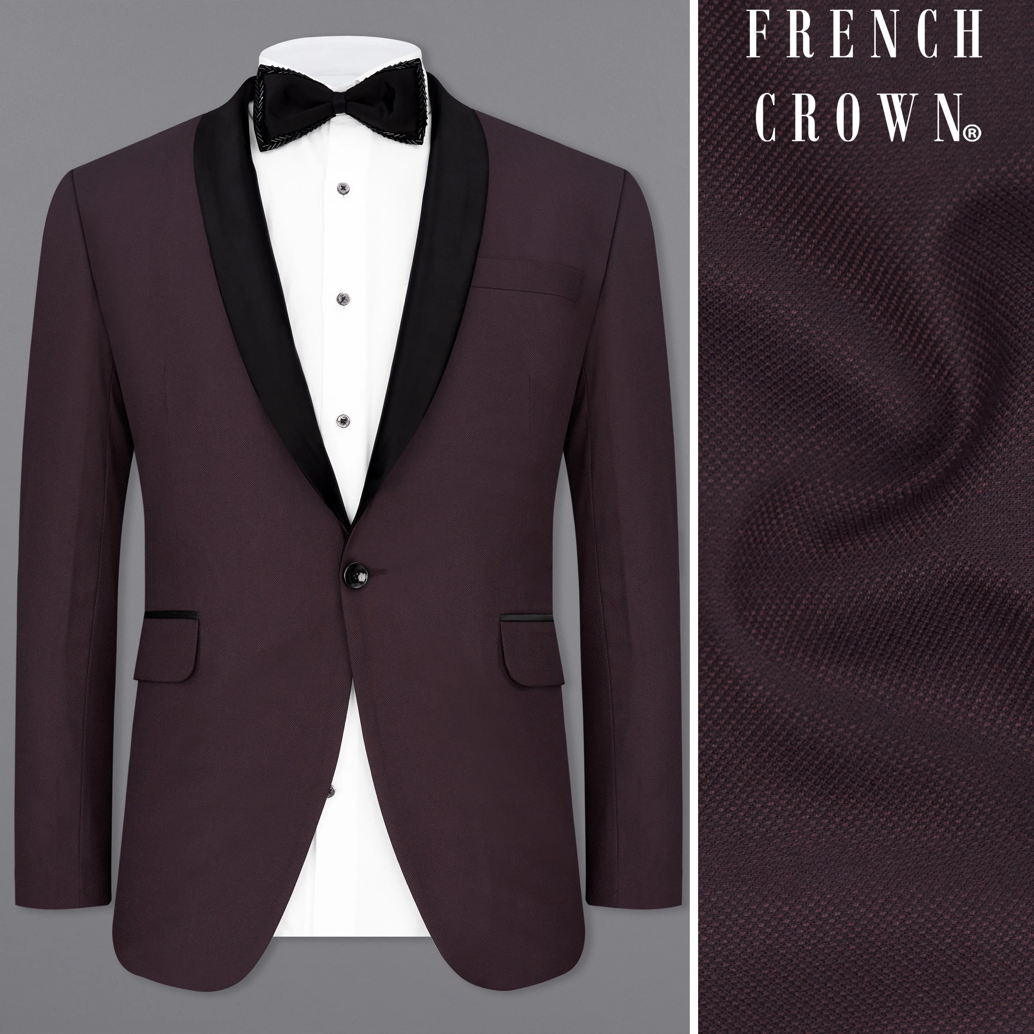 Aubergine Maroon Tuxedo Blazer