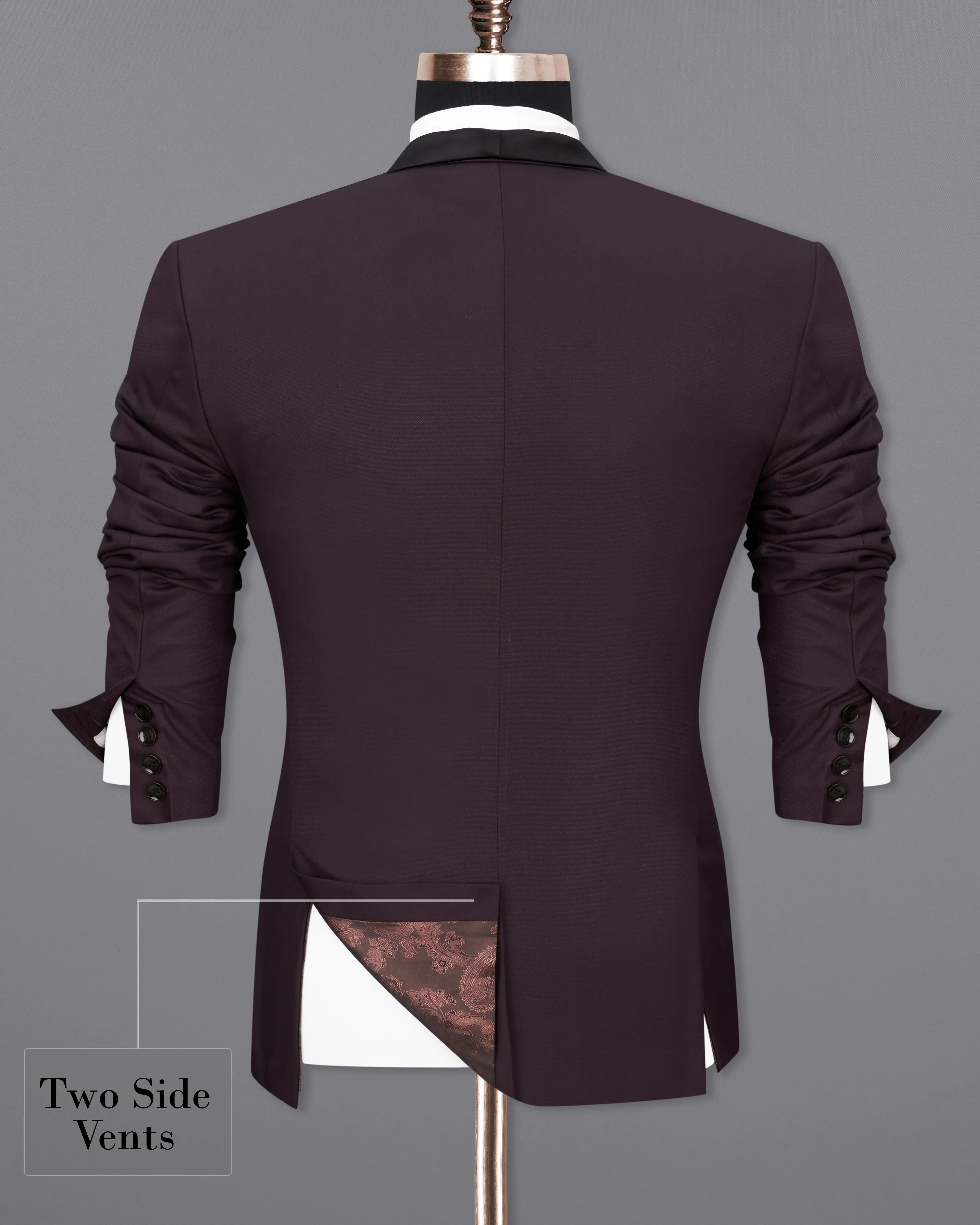 Aubergine Maroon Tuxedo Blazer