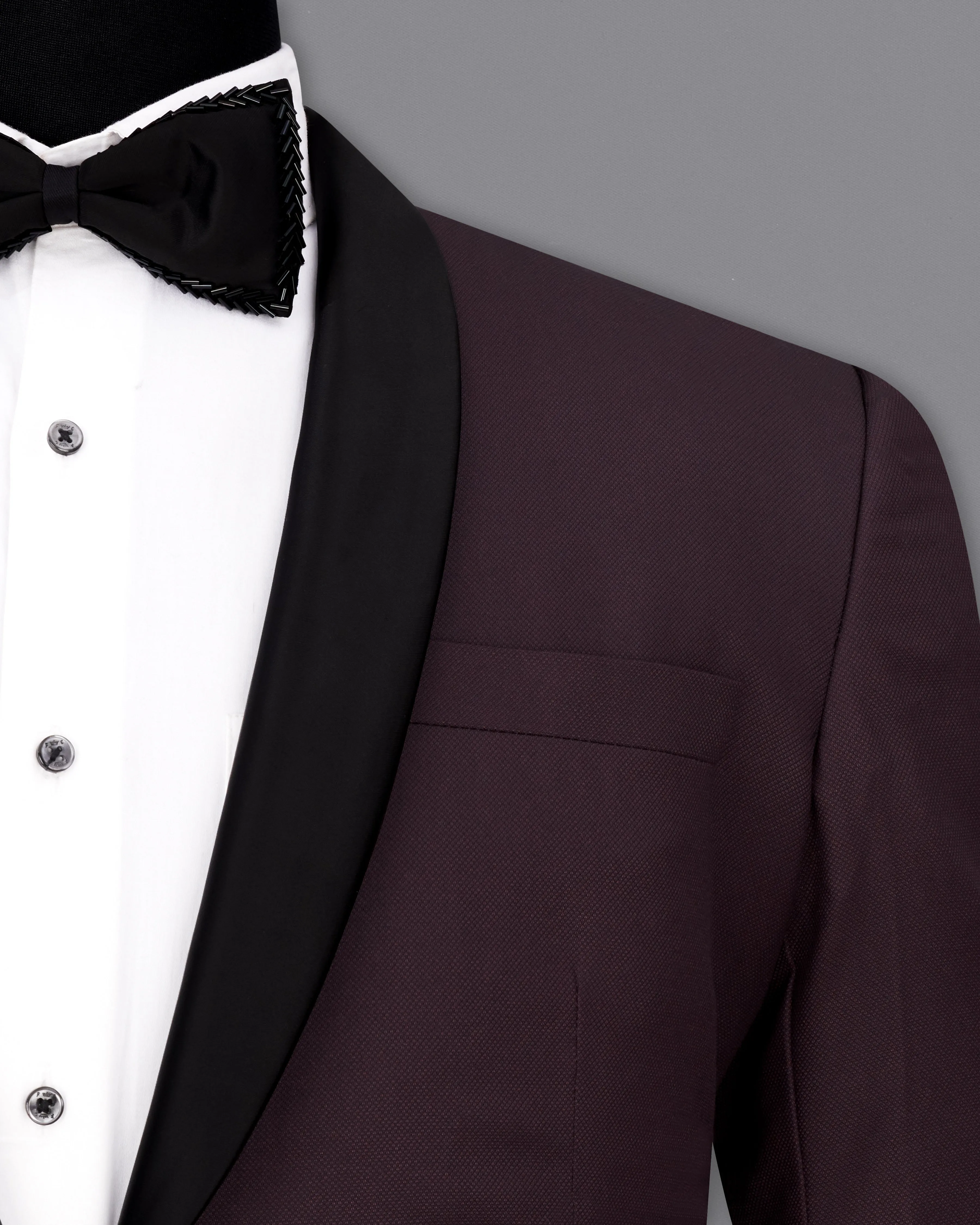 Aubergine Maroon Tuxedo Blazer