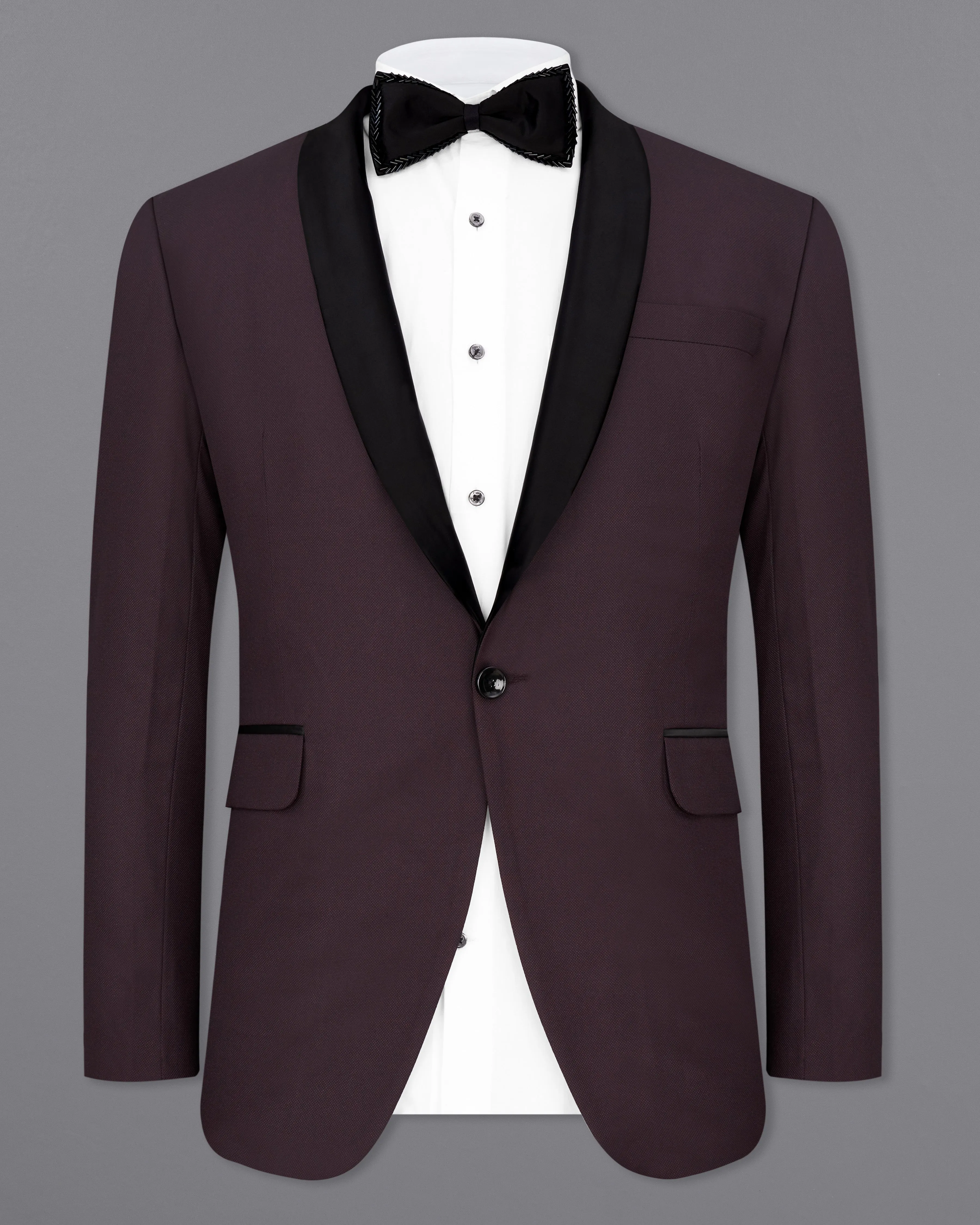 Aubergine Maroon Tuxedo Blazer