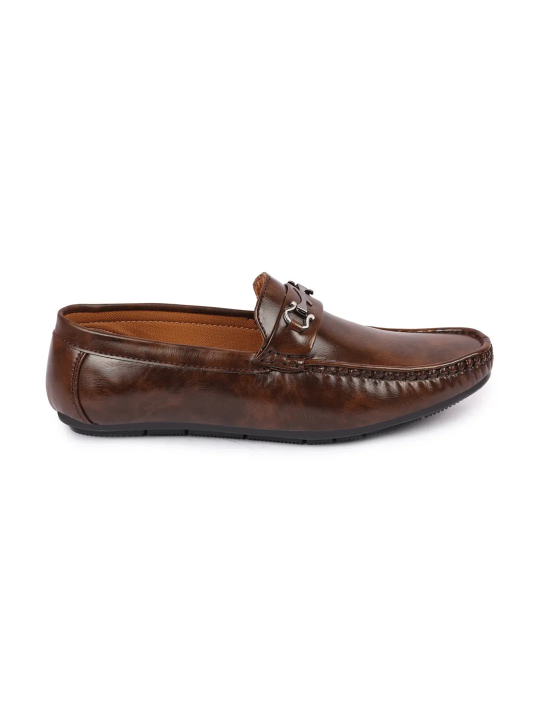 Basics Men Brown Horsebit Buckle Slip On Loafer Mocassin Shoes