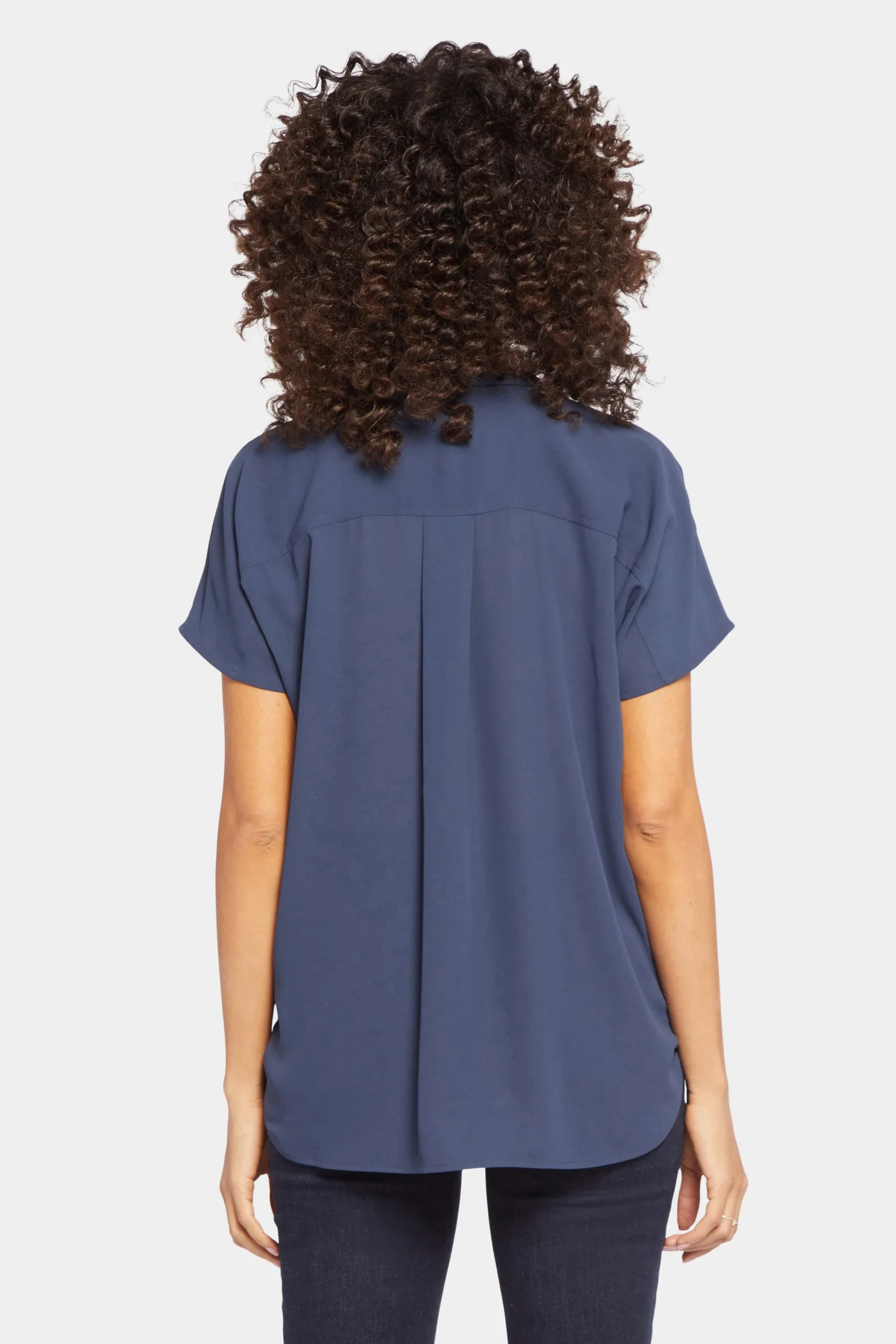 Becky Short Sleeved Blouse Donkerblauw | Oxford Navy