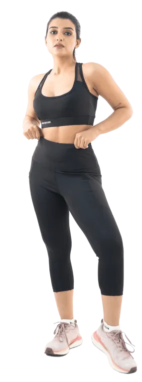 Black High Waist Capri Pant