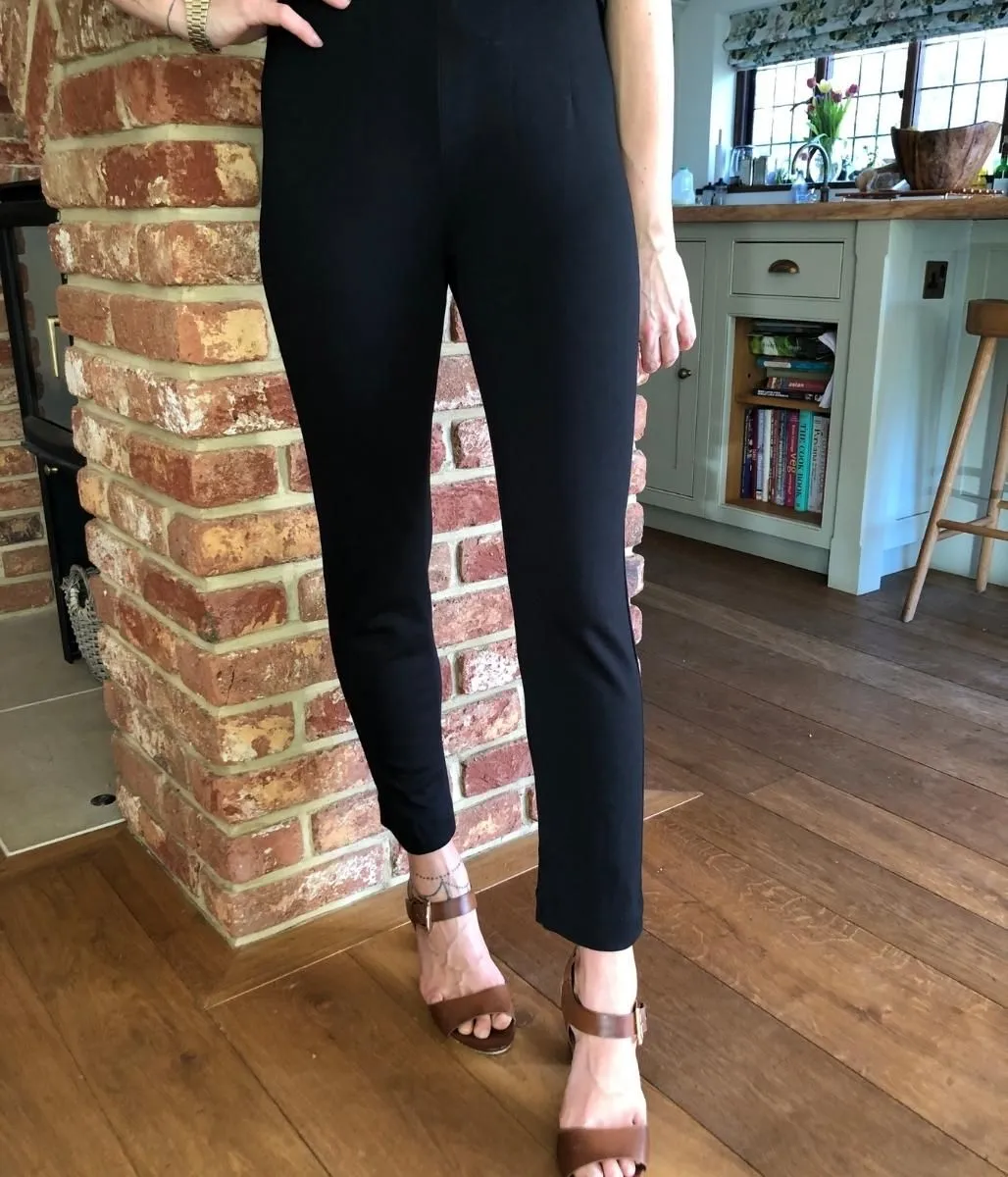 Black Straight Leg Ponte Trousers