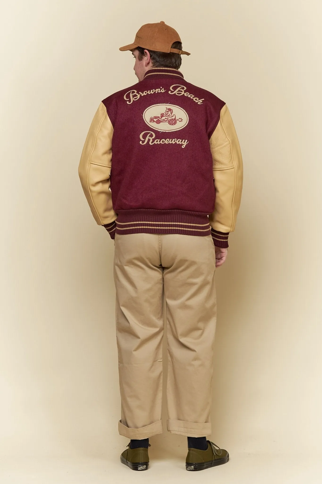 Brown's Beach Varsity Jacket - Burgundy