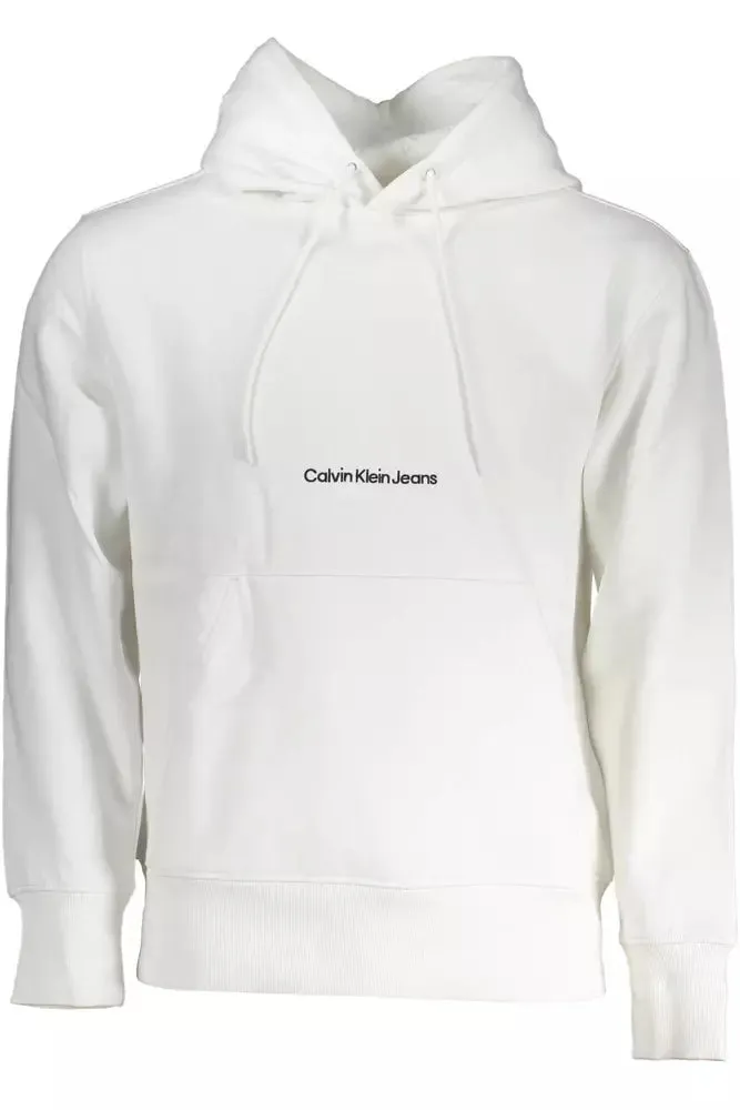 Calvin Klein Chic White Fleece Hooded Sweatshirt