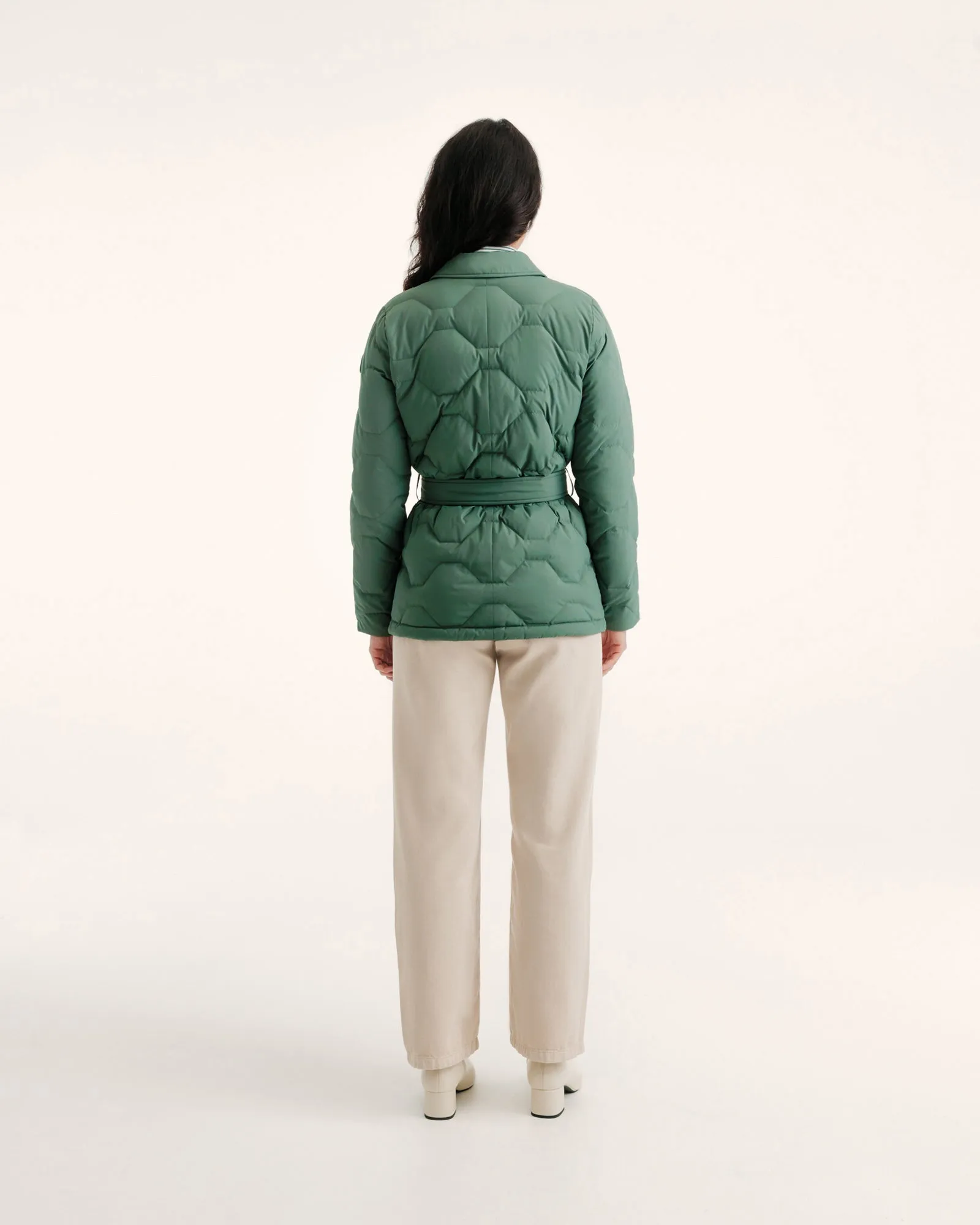 Carmen Ultralight winter safari jacket Celadon green