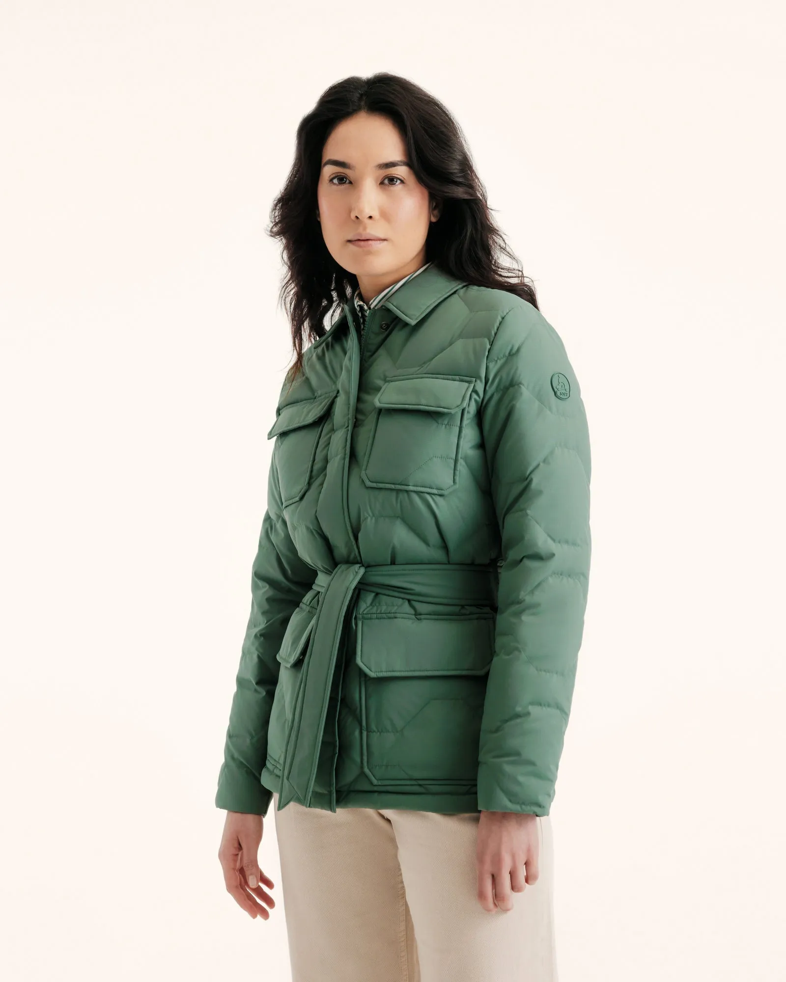 Carmen Ultralight winter safari jacket Celadon green