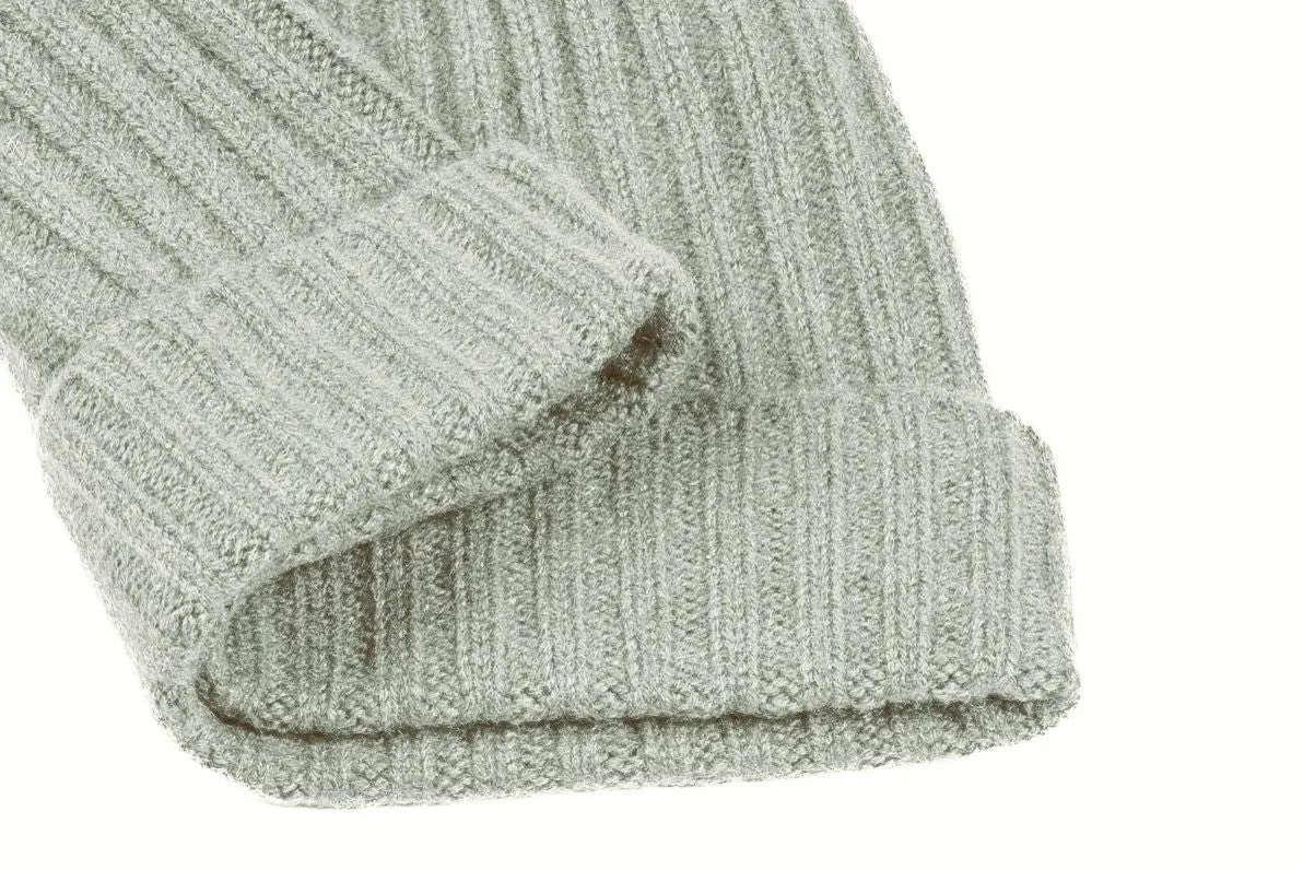 Cashmere Ribbed Beanie Cap