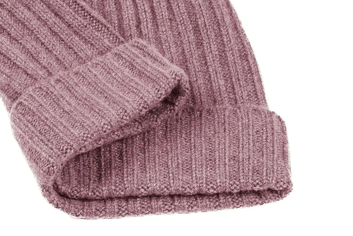 Cashmere Ribbed Beanie Cap