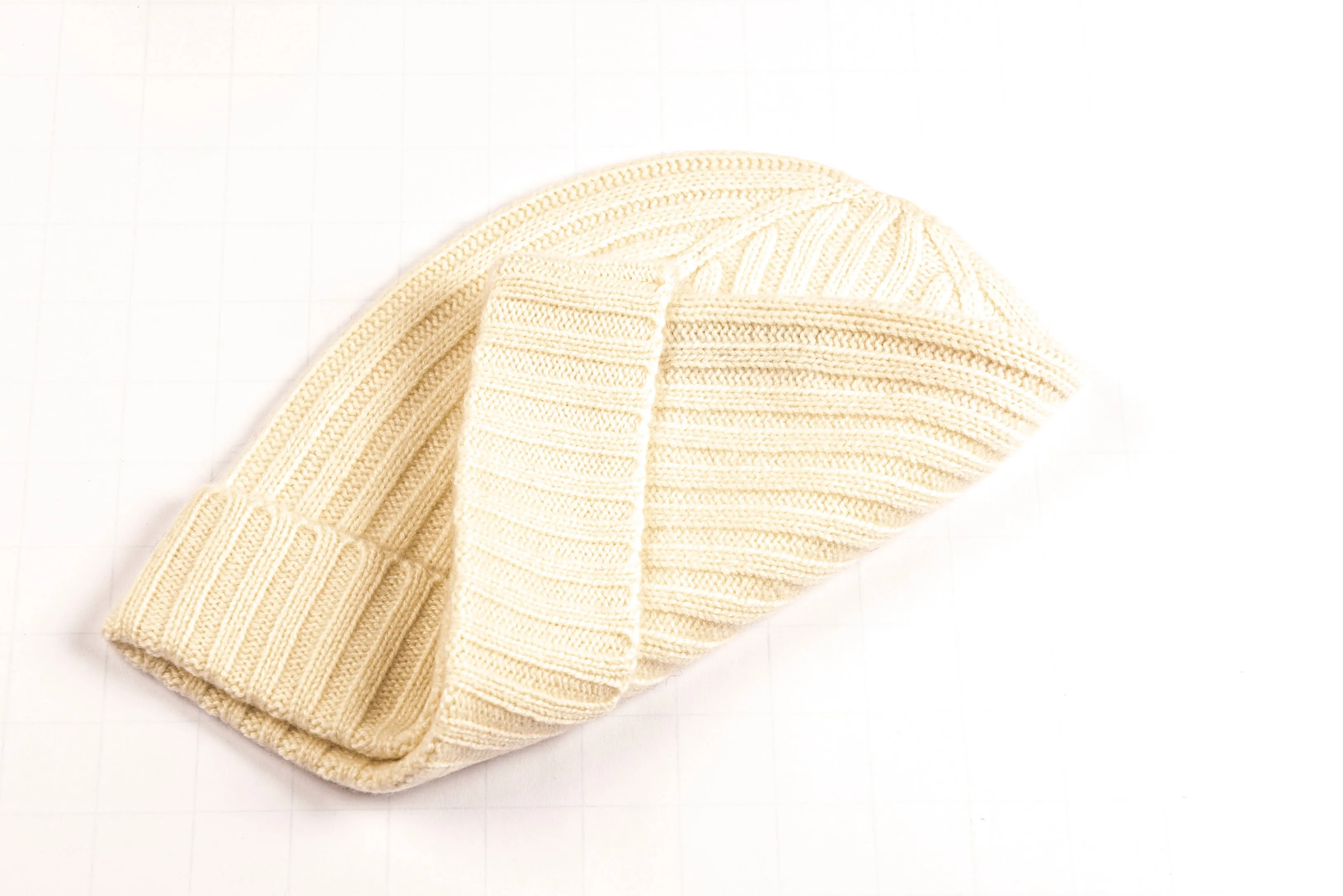 Cashmere Ribbed Beanie Cap