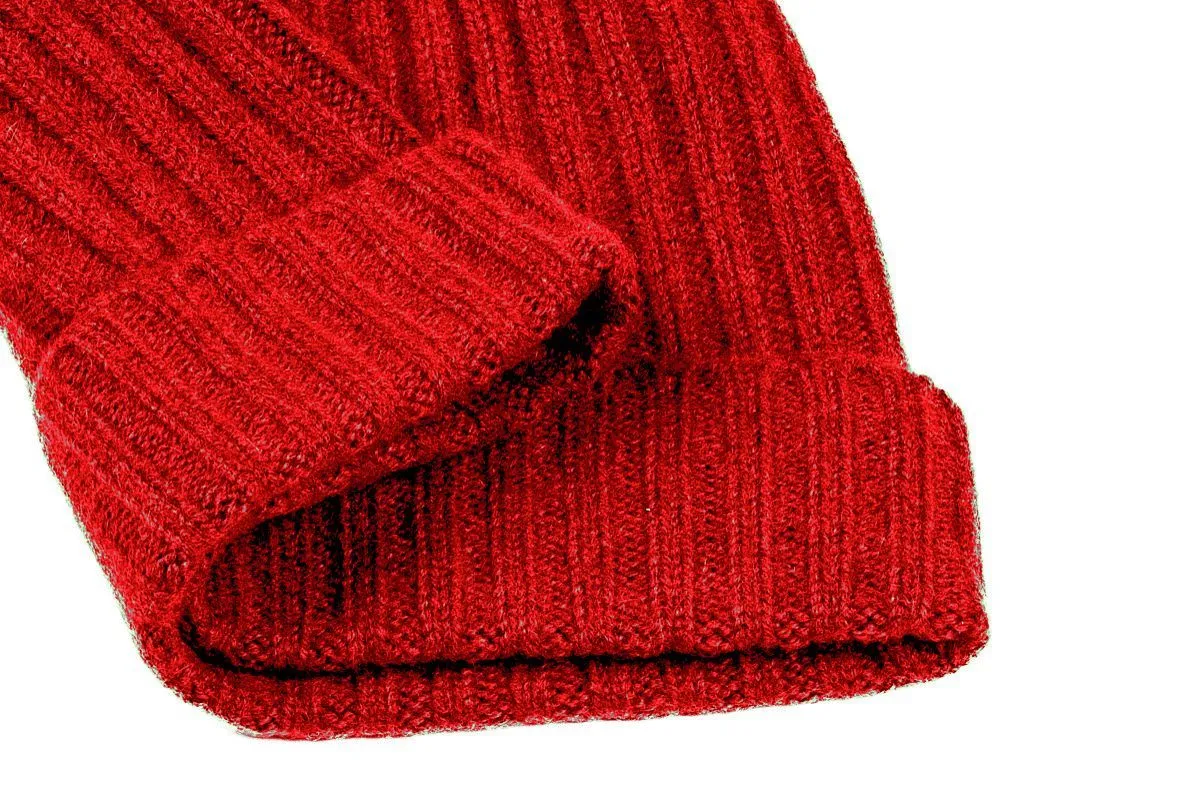 Cashmere Ribbed Beanie Cap