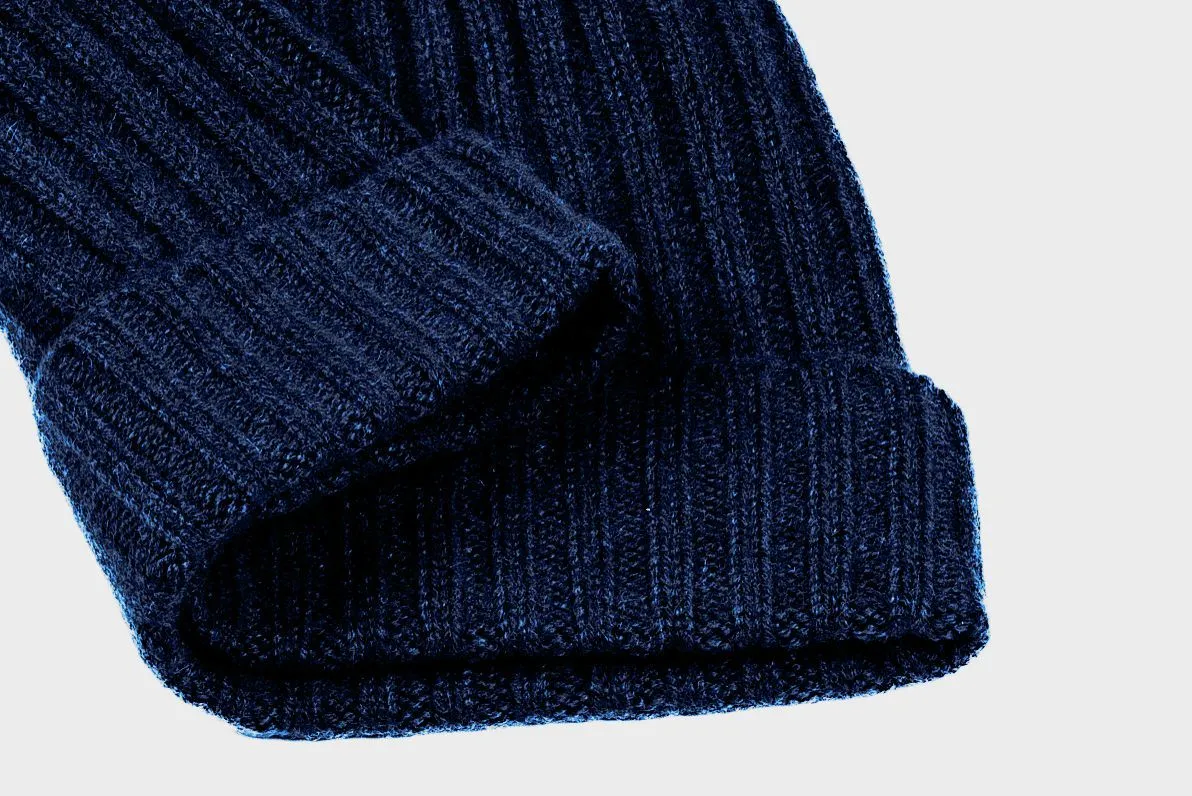 Cashmere Ribbed Beanie Cap