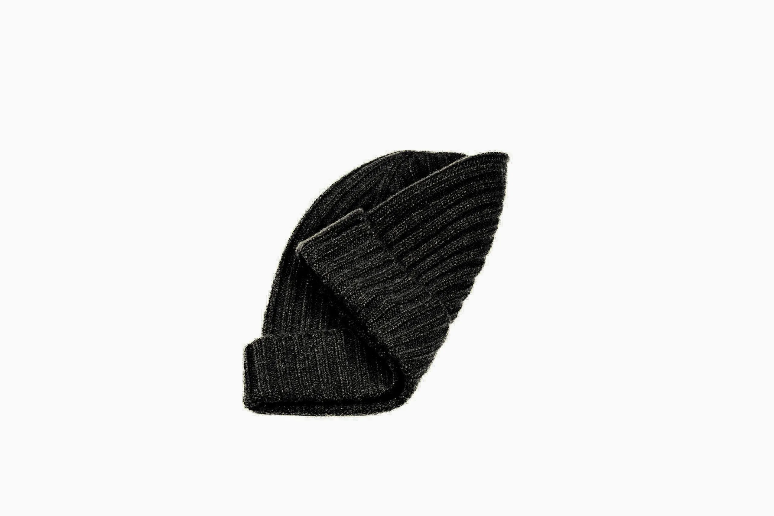 Cashmere Ribbed Beanie Cap