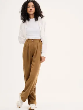 Cinnamon Straight Leg Trousers in Tobacco