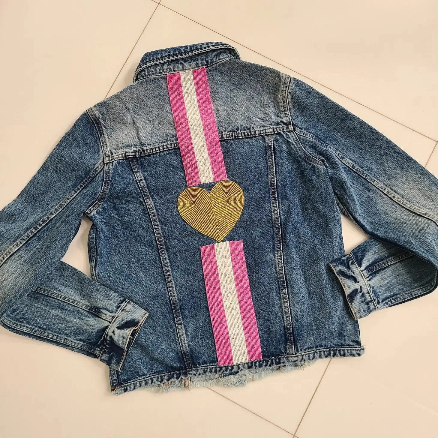 CUSTOM BEADED DENIM JACKET