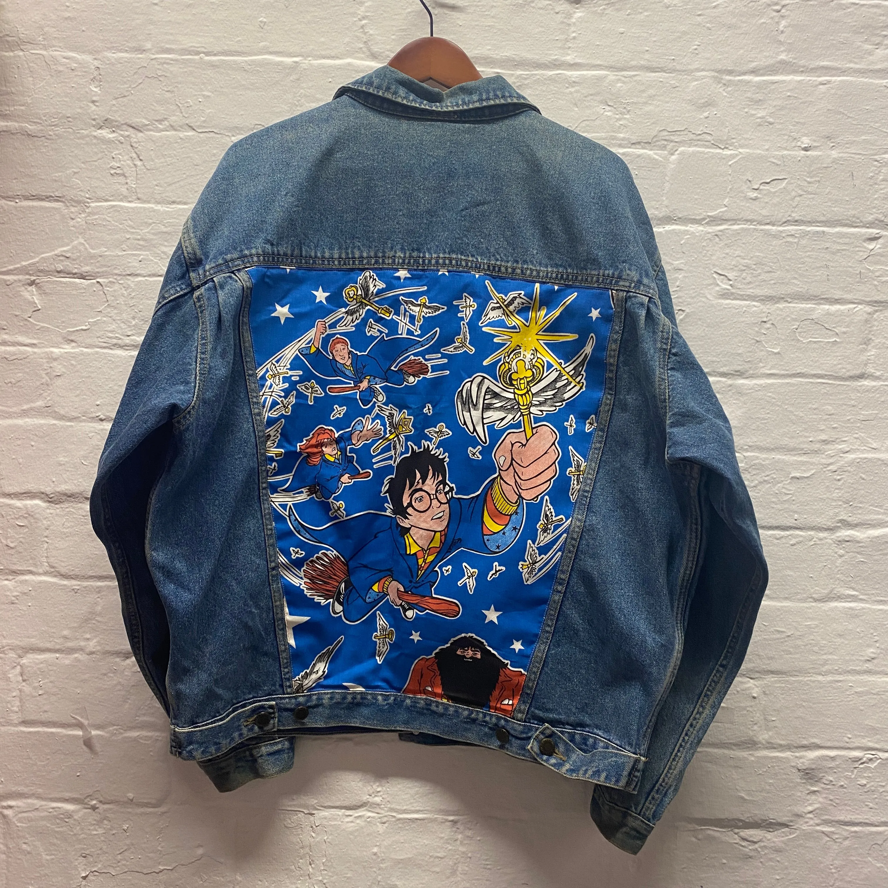 Denim Jacket made with Reworked Duvet Cover.