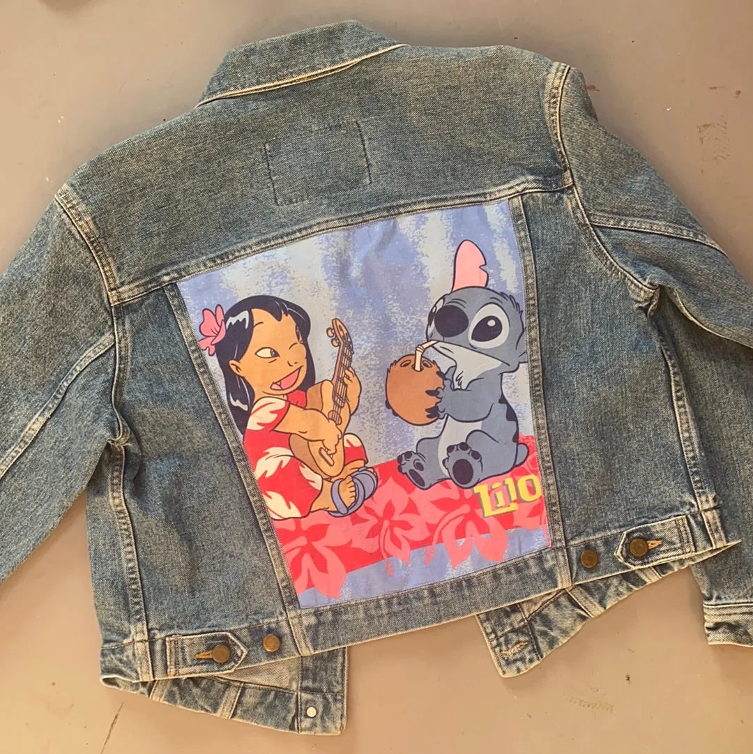 Denim Jacket made with Reworked Duvet Cover.