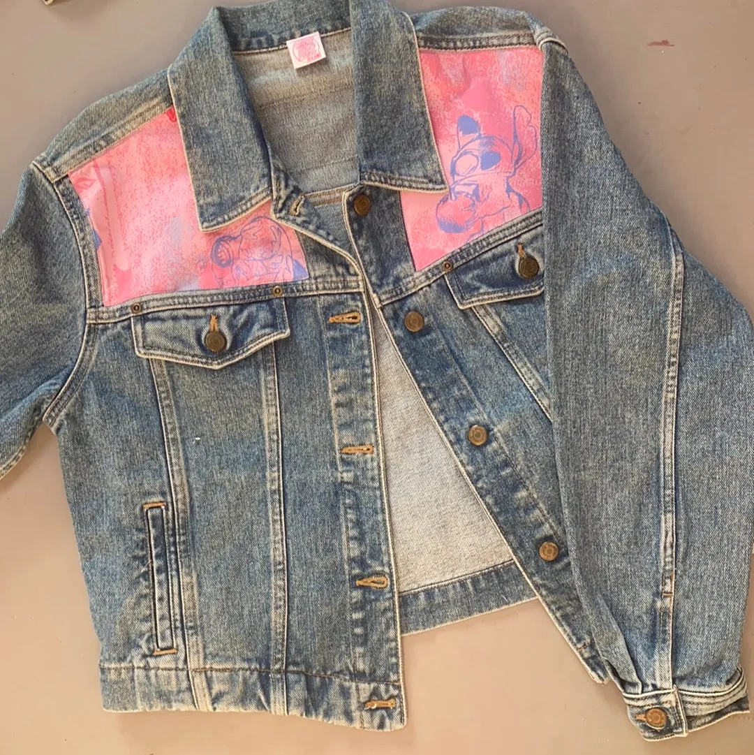 Denim Jacket made with Reworked Duvet Cover.