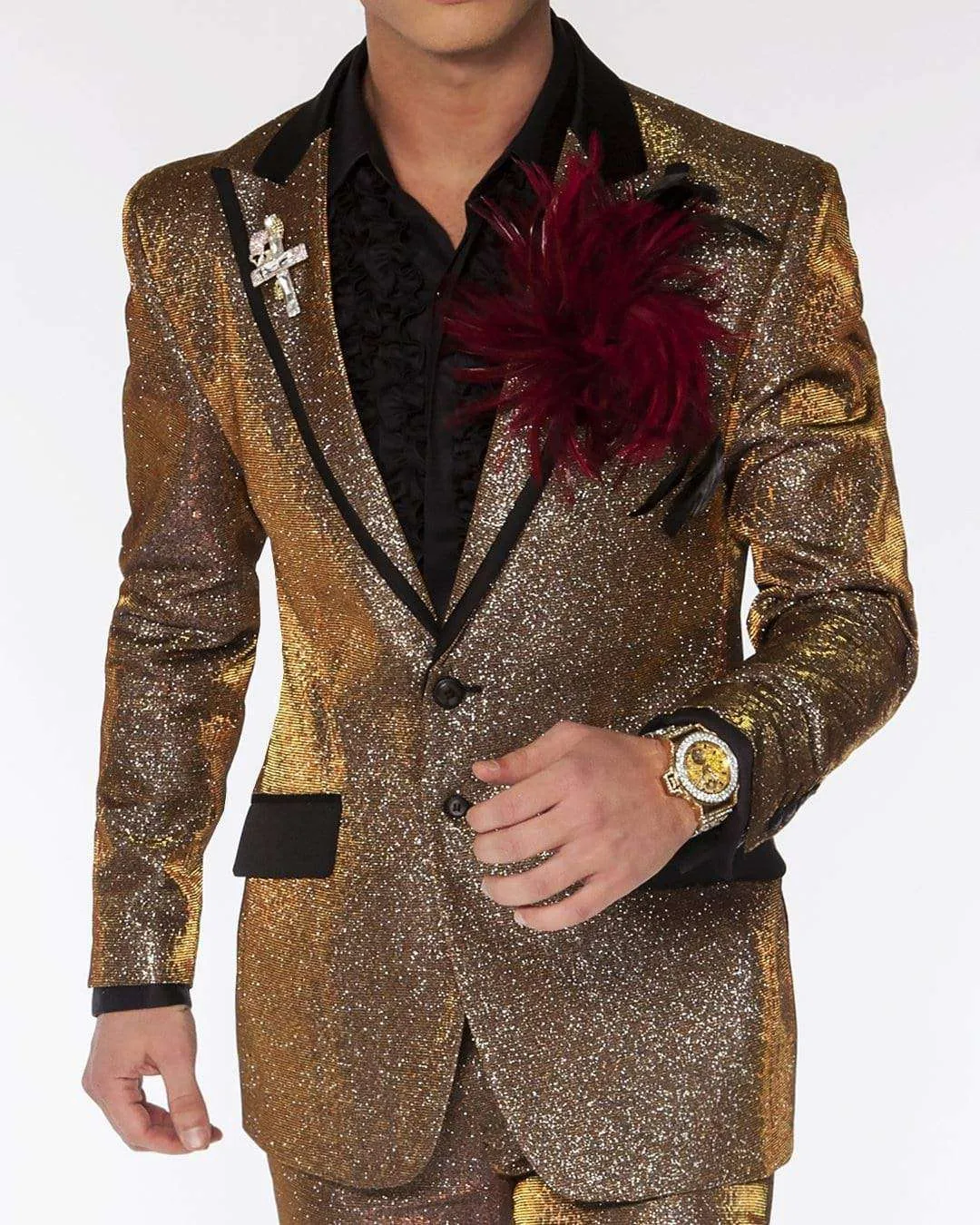 Fashion Suit- New Lucio Gold - Prom - Wedding