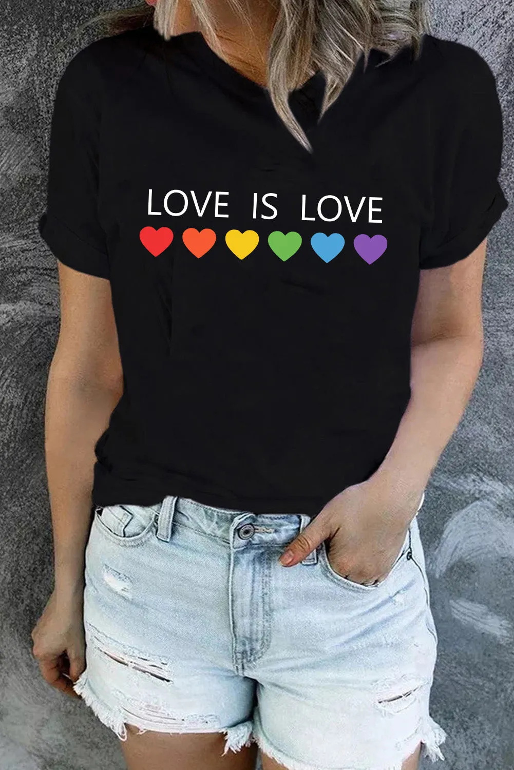 Love is Love Women's Rainbow Graphic Tees Crew Neck Gay Pride Shirts