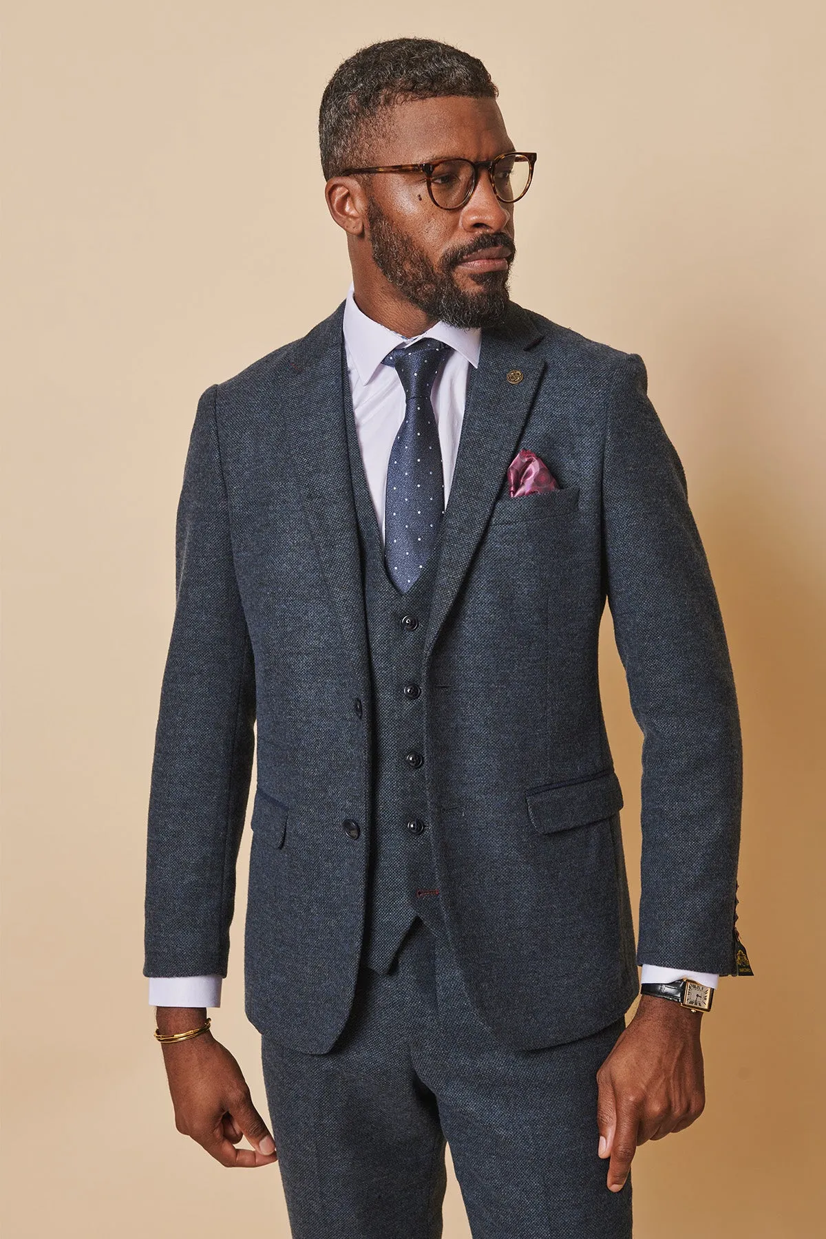 MARLOW - Blue Tweed Blazer