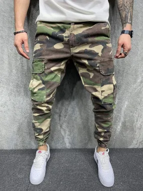 Men Camouflage Pocket Casual Trousers