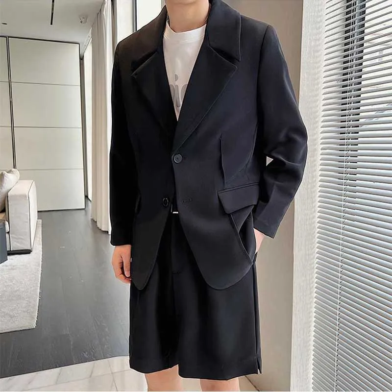 Men's Business Ice Silk Belt Suit Pants Loose Drape Shorts