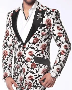 Men's Fashion Blazer and Sport Coat Valen White/Red