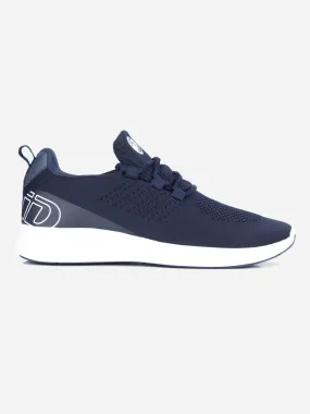 Men's Navy Knitted Lace Up Sneaker (ID7512)