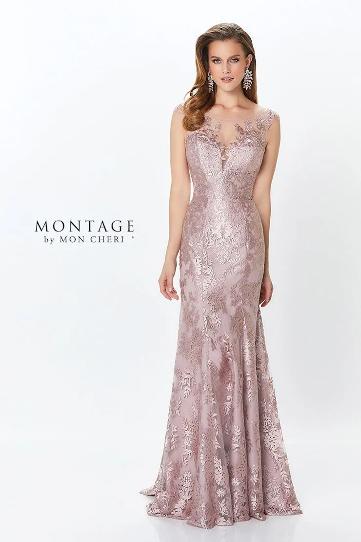 Montage 119932 Embroidered Lace Trumpet Gown