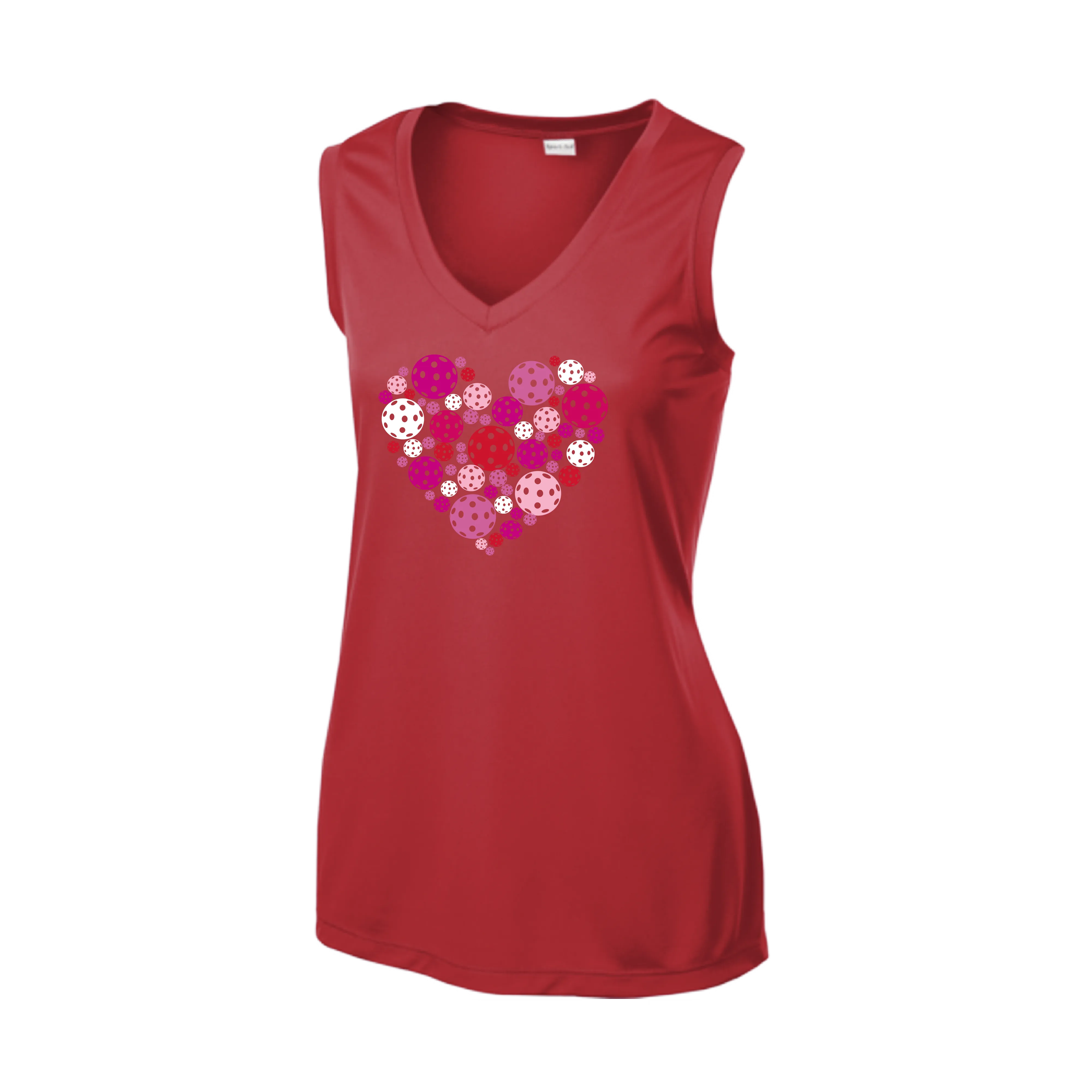 Pickleball Heart | Women’s Sleeveless Athletic Shirt | 100% Polyester