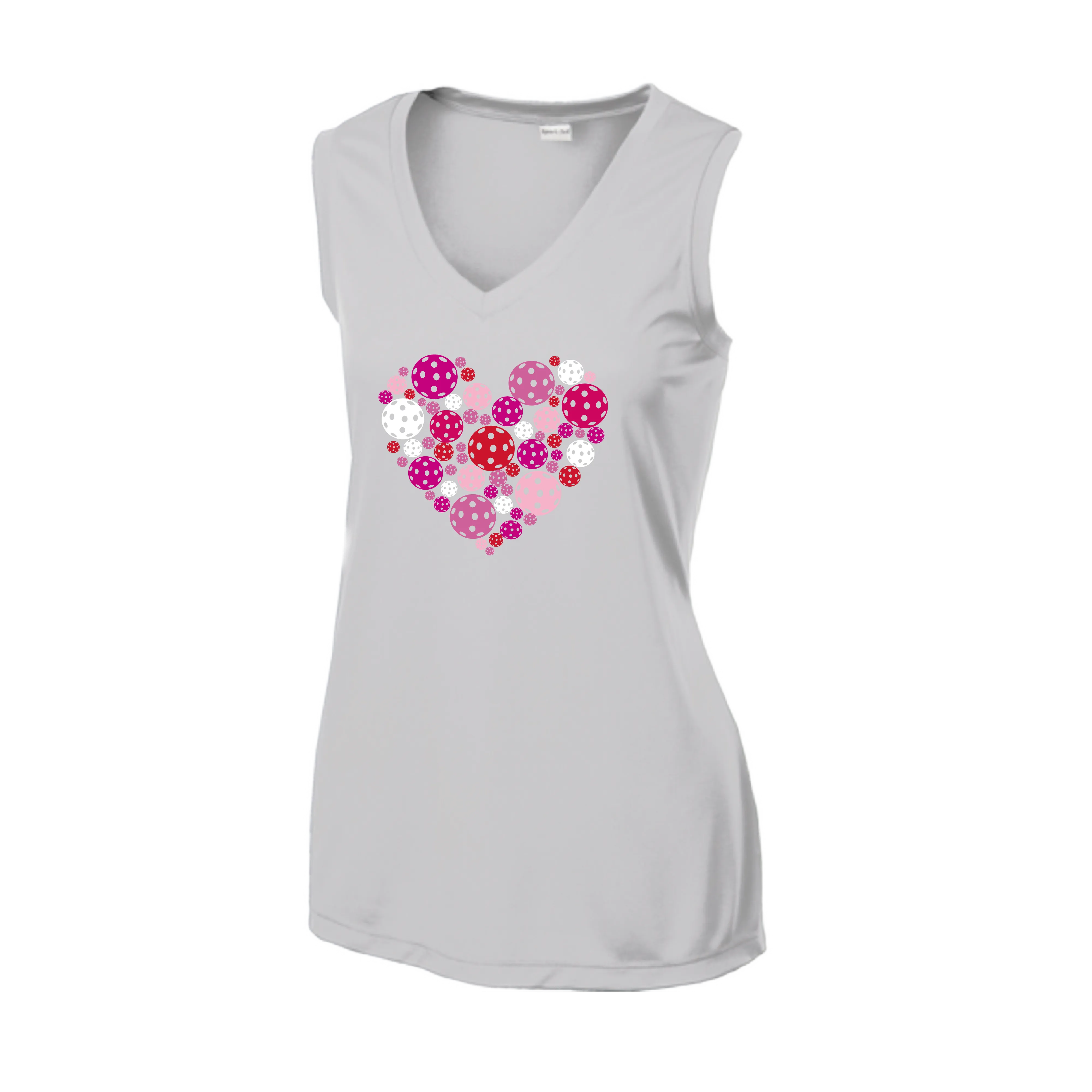 Pickleball Heart | Women’s Sleeveless Athletic Shirt | 100% Polyester