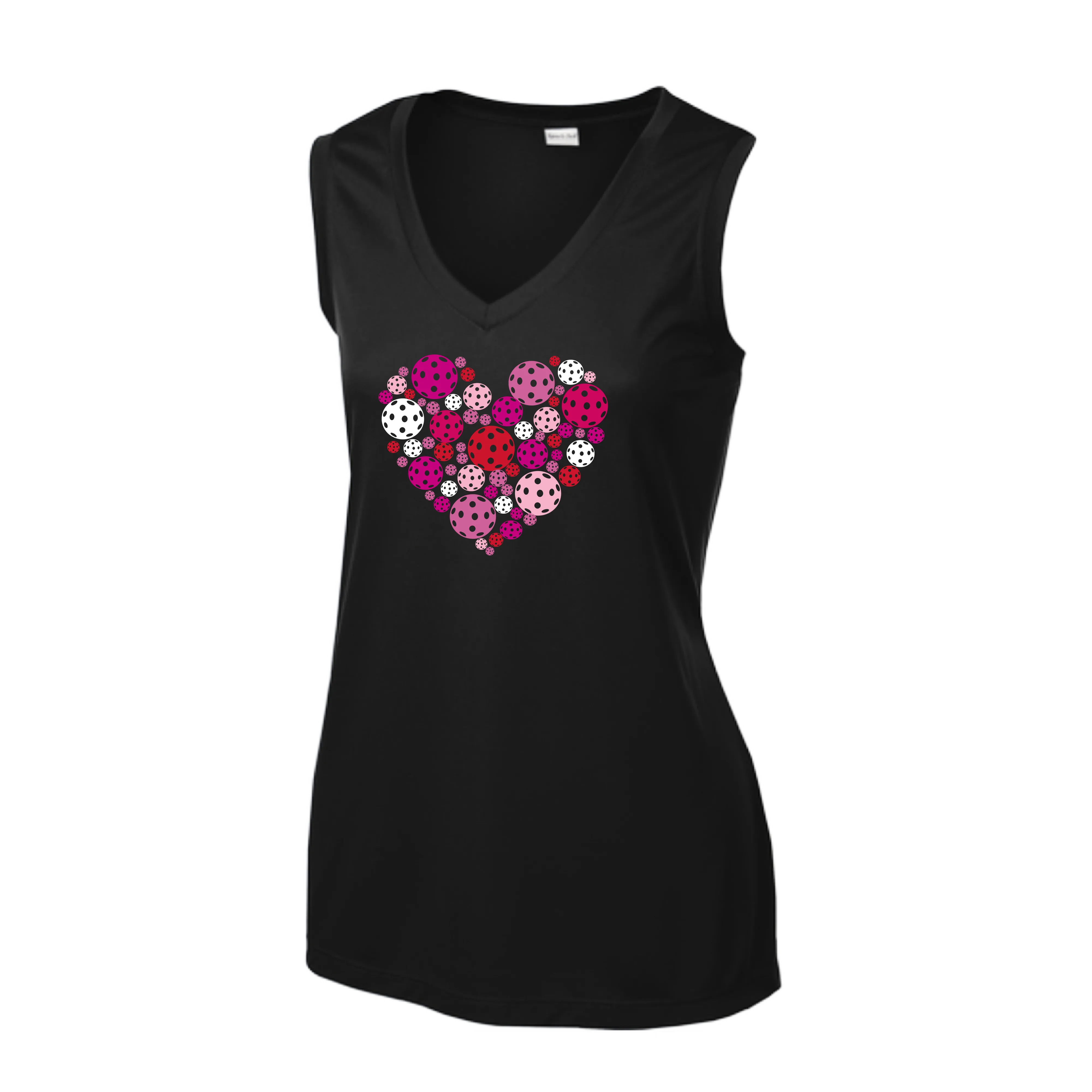 Pickleball Heart | Women’s Sleeveless Athletic Shirt | 100% Polyester