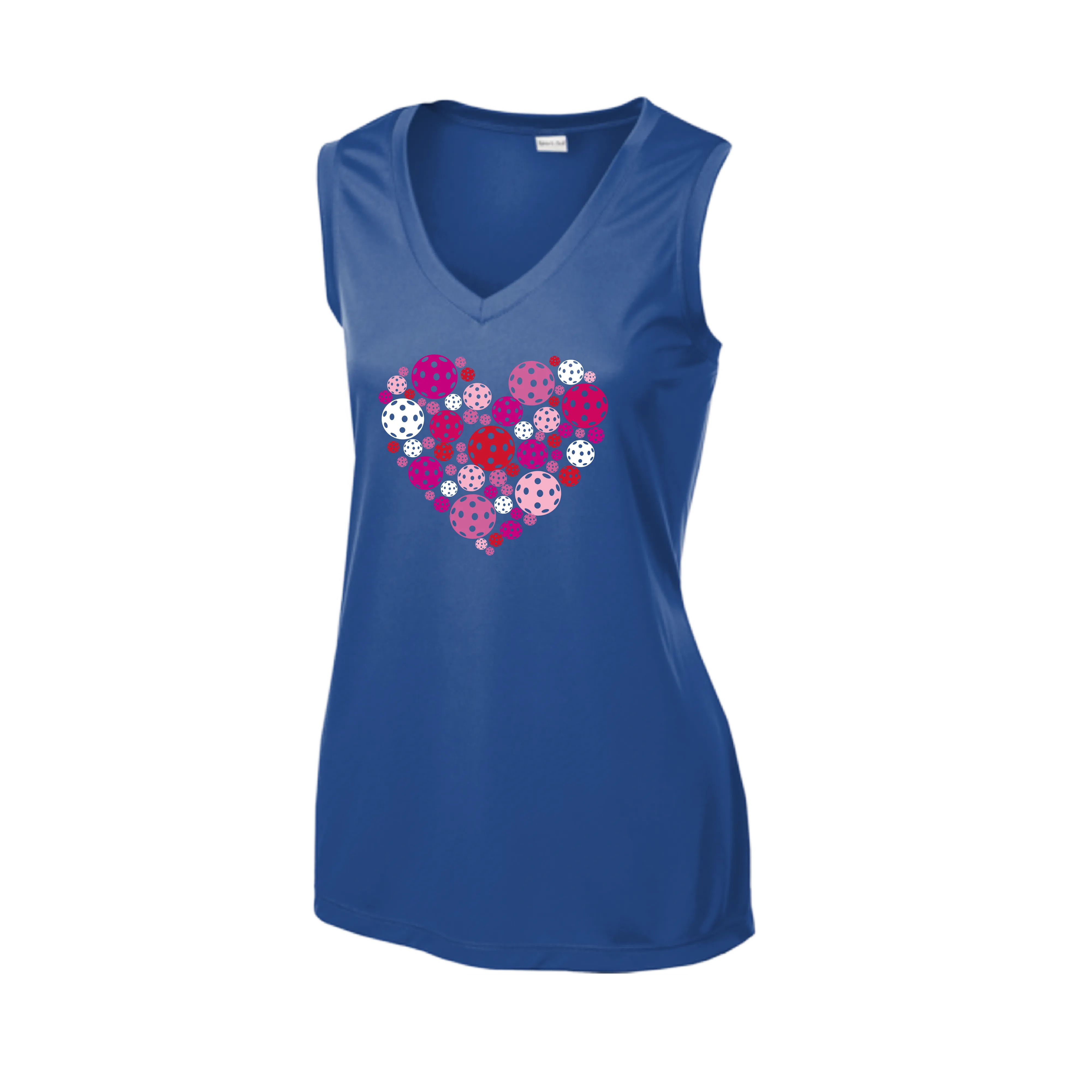 Pickleball Heart | Women’s Sleeveless Athletic Shirt | 100% Polyester