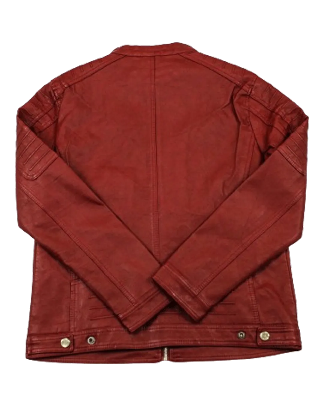 Point Leather  Jacket Slim Fit Red