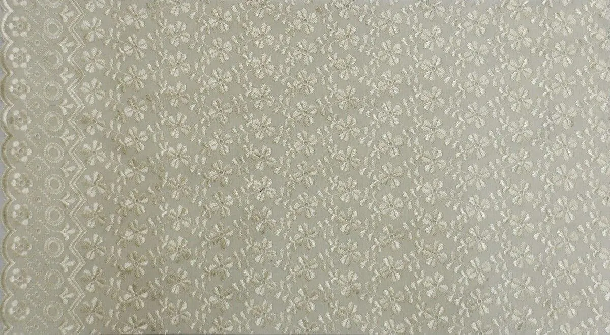 Polyester Cotton Heavy Eyelet Embroidery | Double Sided Scallop | 45" Wide | Multiple Colors |