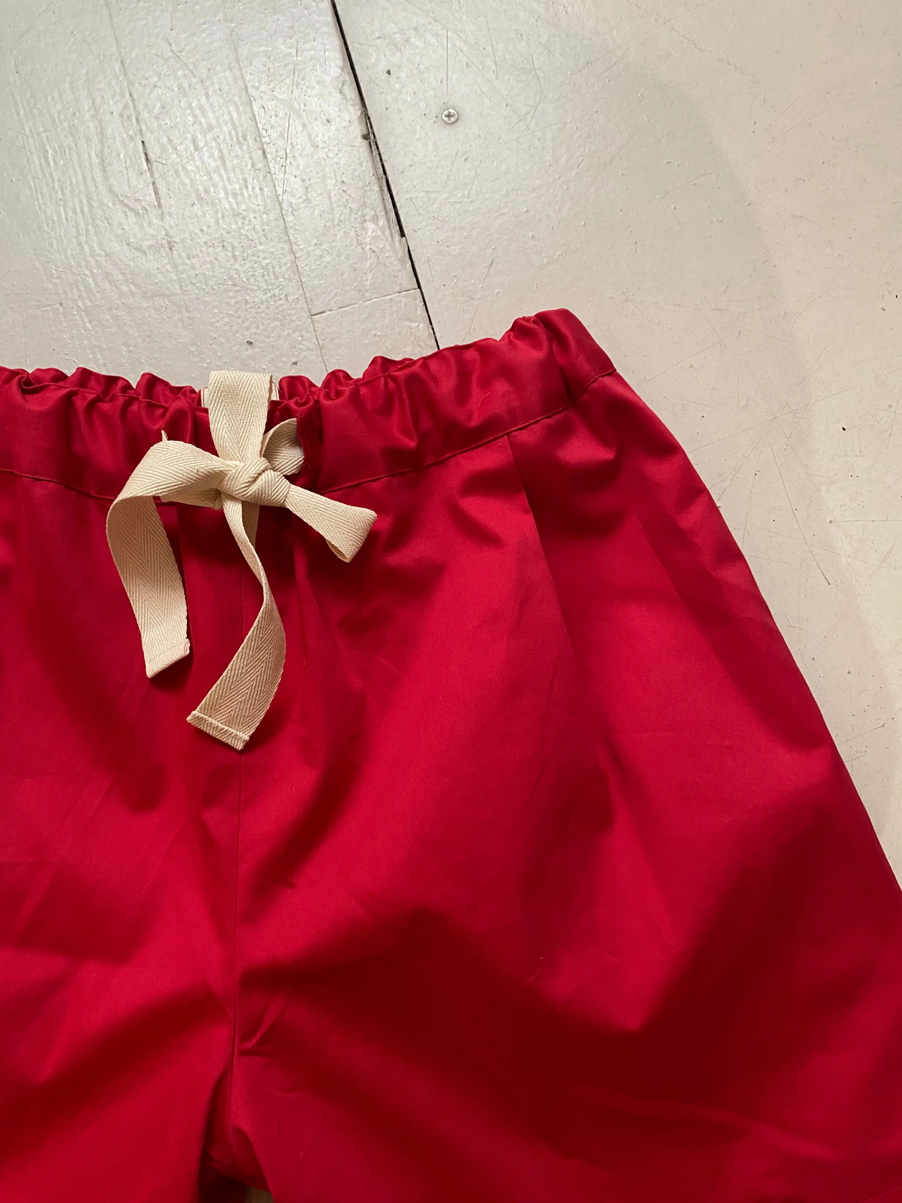 Swan Shorts in Red Cotton