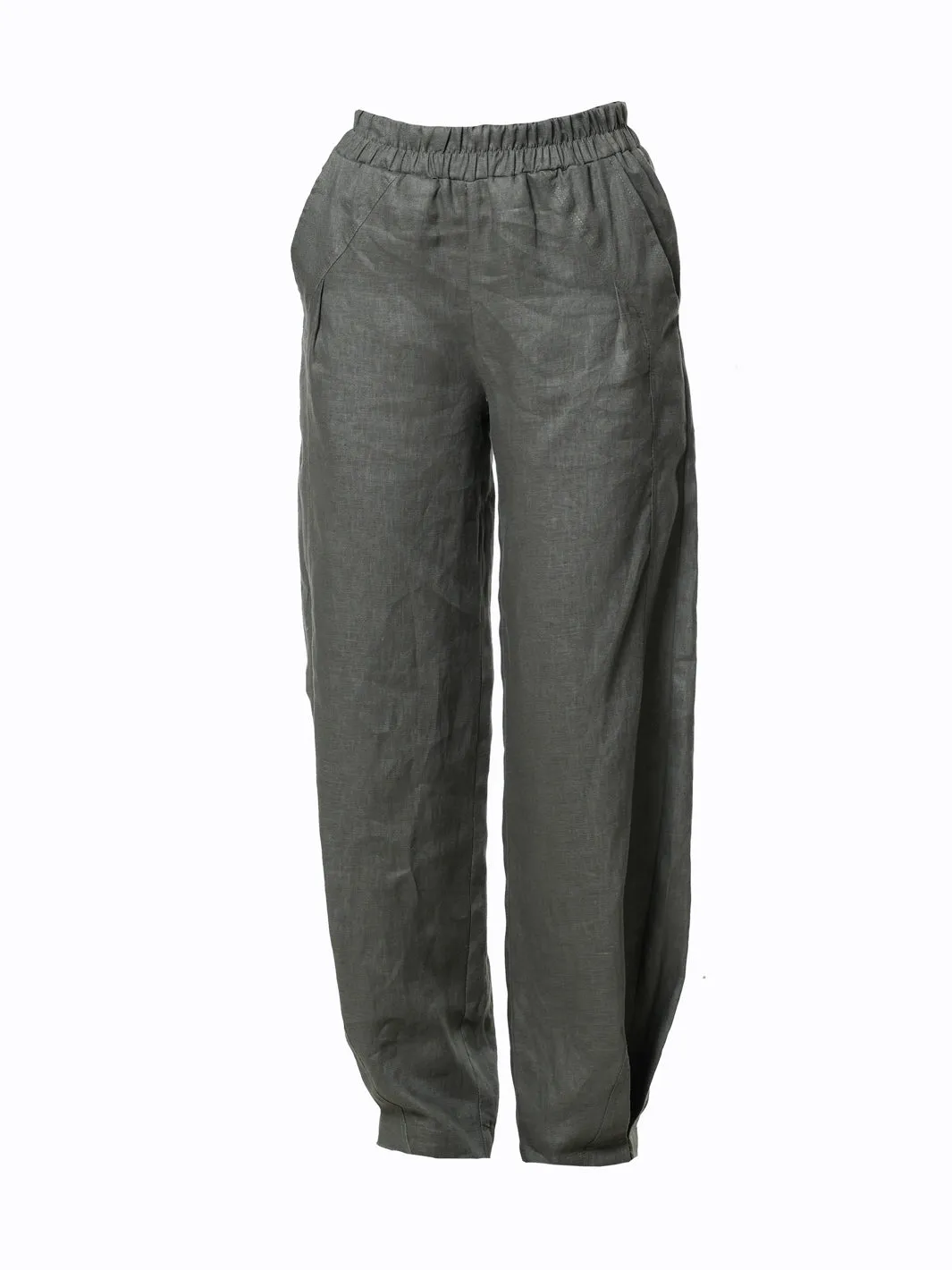 Wide-Leg Linen Pants With Pockets