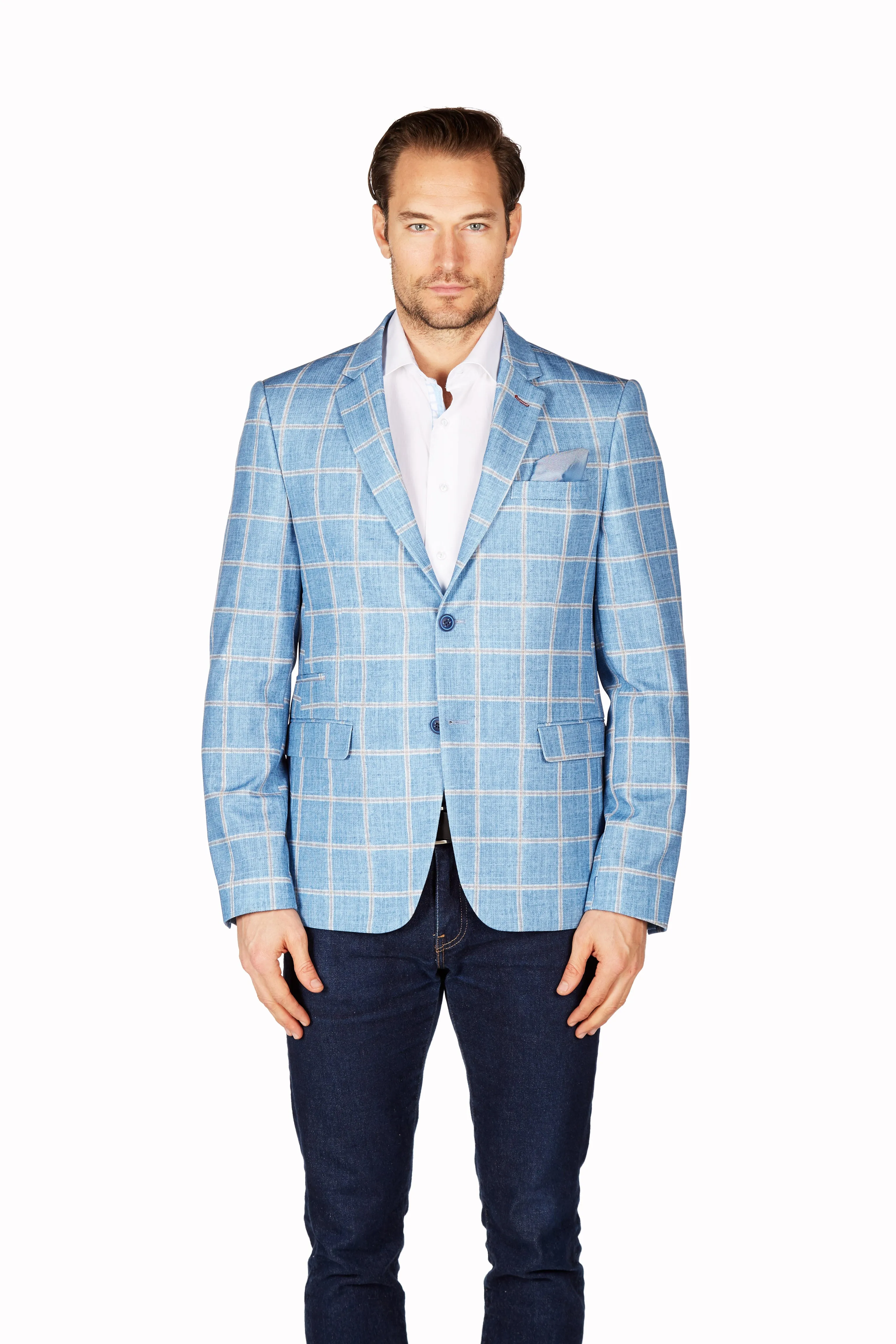 Wrinkle-Resistant Blazer - Slim Fit - Blue