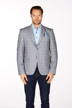 Wrinkle-Resistant Blazer - Slim Fit - Grey/Blue